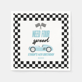 Guardanapo De Papel Precisa de quatro velocidade Blue Race Car 4ª Fest