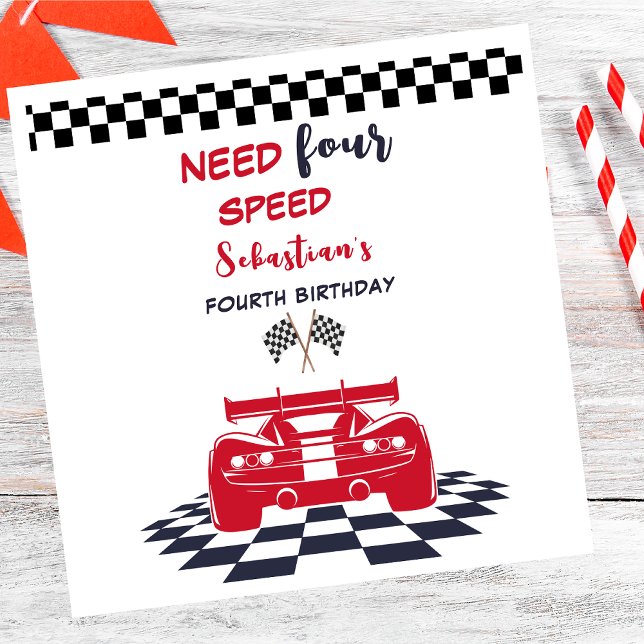 Guardanapo De Papel Precisa de quatro velocidades de quatro aniversári (Criador carregado)