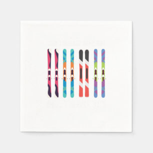 Guardanapo De Papel Preciso De Todos Estes Esquiadores De Esqui De Esp