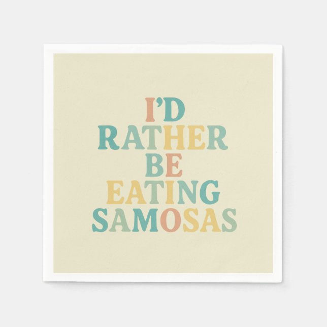 Guardanapo De Papel preferencialmente idosa comendo samosas (Frente)