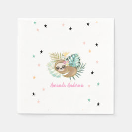 Guardanapo De Papel Preguiça Adormecida Fofa, Estrelas, Princesa