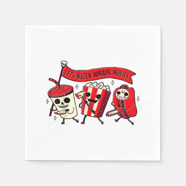 Guardanapo De Papel Preguiçosas de Halloween Mulheres Homens Assustam  (Frente)