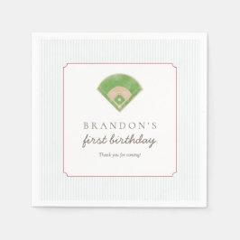 Guardanapo De Papel Preppy Baseball First Birthday Rookie One Party