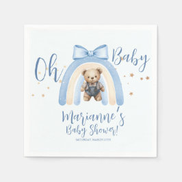 Guardanapo De Papel  Preppy Bear Overalls Boy Casual Baby Shower  