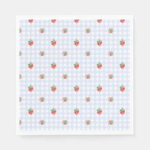 Preppy Berry First Birthday Watercolor Strawberrie