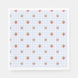 Guardanapo De Papel Preppy Berry First Birthday Watercolor Strawberrie