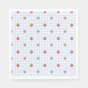 Guardanapo De Papel Preppy Berry First Birthday Watercolor Strawberrie