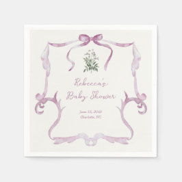 Guardanapo De Papel Preppy Grandmillennial Pink Girl Baby Shower