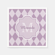Preppy Light Purple Argyle Girly Monograma e Nome