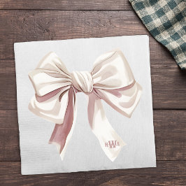 Guardanapo De Papel Preppy Napkin do Monograma de Arco Branco