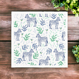 Guardanapo De Papel Preppy Navy Zebra Martinis Branco
