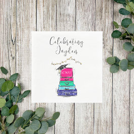 Guardanapo De Papel Preppy Script Segundo grau Graduation Suitcase 202