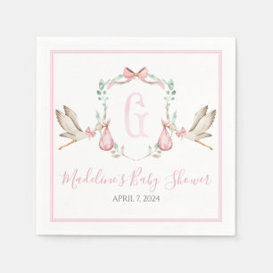 Guardanapo De Papel Preppy Southern Pink Girl Storey Chá de fraldas