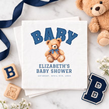 Preppy Varsity Teddy Bear Baby Shower