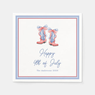 Guardanapo De Papel Preppy Watercolor Bows 4th Of July Invitation