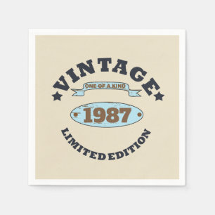 Guardanapo De Papel presente de aniversário de vintage personalizado