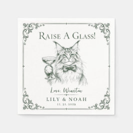 Guardanapo De Papel Presente de desenho personalizado de gato de casam