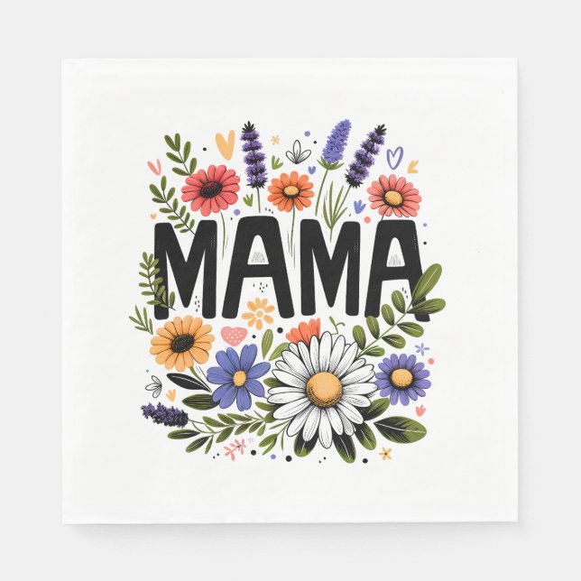 Guardanapo De Papel Presente de dia de as mães | Mama Floral (Frente)