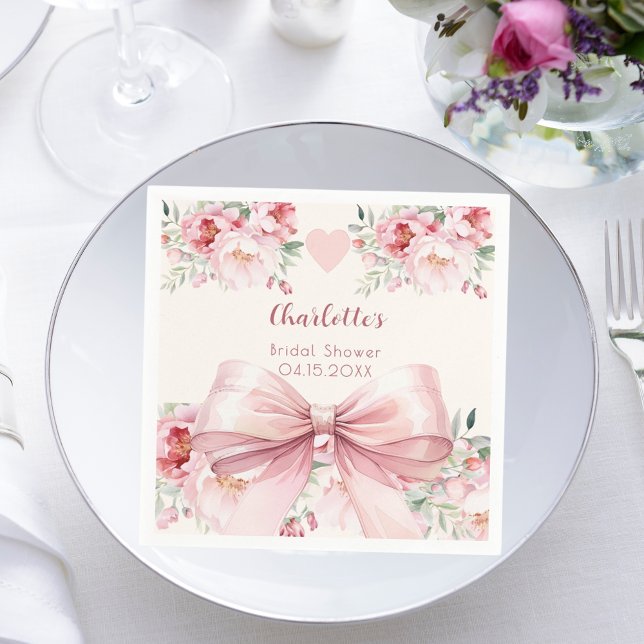 Guardanapo De Papel Presente de Noiva frasco creme com laço rosa (Criador carregado)