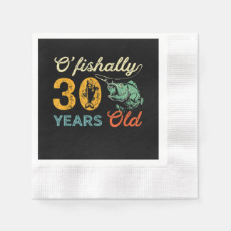 Guardanapo De Papel Presente De Pesca De aniversário de 30 anos Retro