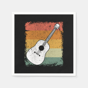 Guardanapo De Papel Presente de Violão Acústico Vintage