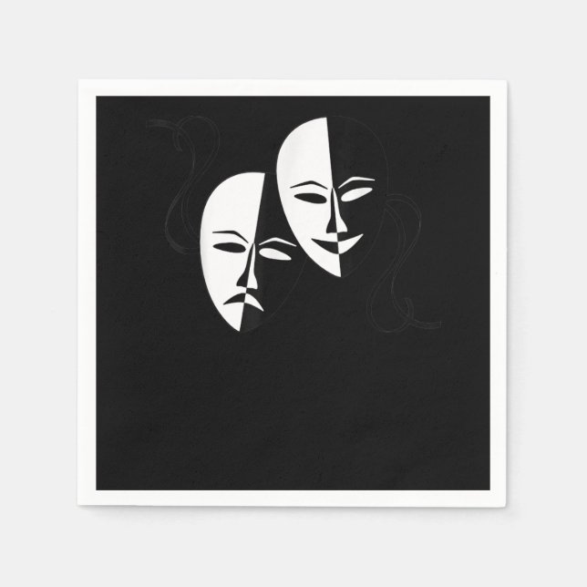 Guardanapo De Papel Presente do Ator de Máscaras de Tragédia de Comédi (Frente)