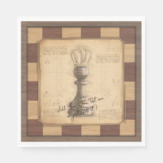 Guardanapo De Papel Presente do jogador de xadrez "Pwn King / Queen" (Frente)