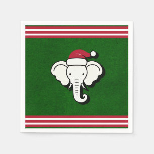 Guardanapo De Papel Presente Elefante Branco Vermelho e Verde Festa de