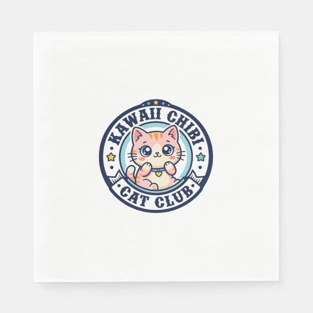 Guardanapo De Papel Presente para Mãe de Gato Kawaii Chibi - Kawaii Ch (Frente)