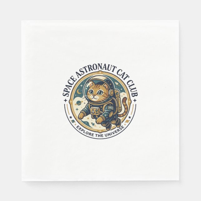 Guardanapo De Papel Presente para Pai de Gato Astronauta Espacial - As (Frente)