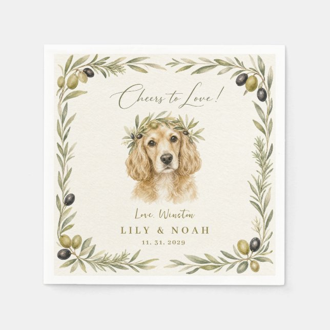 Guardanapo De Papel Presente Personalizado Cocker Spaniel Casamento Cã (Frente)