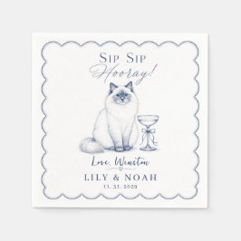 Guardanapo De Papel Presente personalizado de casamento azul para aman