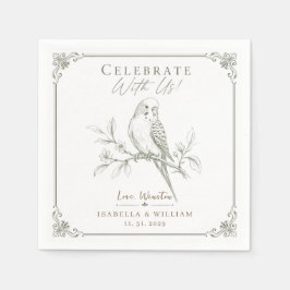 Guardanapo De Papel Presente Personalizado de Casamento de Budgie Cele