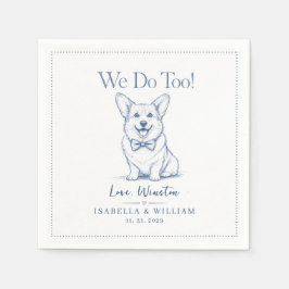 Guardanapo De Papel Presente Personalizado para Casamento de Corgi Ama