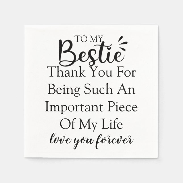 Guardanapo De Papel Presente Personalizado Para Mulher Melhor Amiga (Frente)