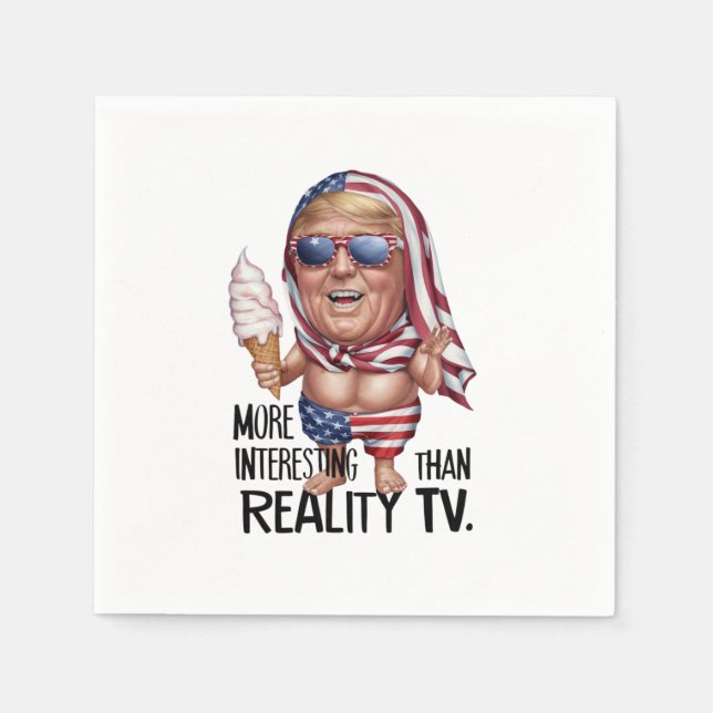 Guardanapo De Papel Presidente Trump vestindo óculos de sol americanos (Frente)