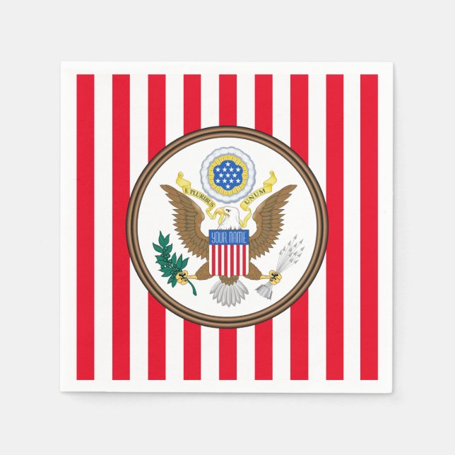 Guardanapo De Papel Presidential Seal Stripe Personalize (Frente)