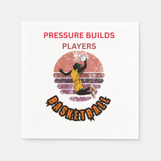 Guardanapo De Papel Pressão Constrói Jogadores Basquete Motivacional D (Frente)