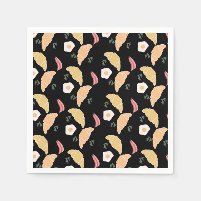 Guardanapo De Papel Pressão e ovos de Cilantro no café da manhã em um  (Frente)