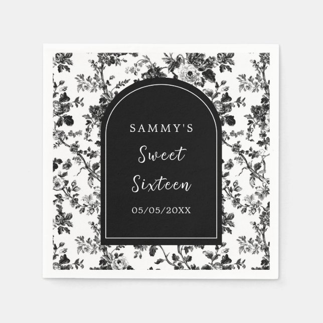 Guardanapo De Papel Preta Antique Chinoiserie Sweet Sixteen (Frente)