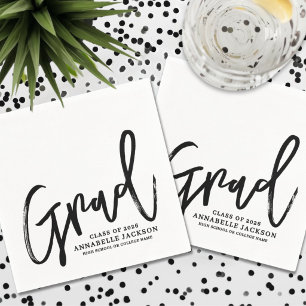 Guardanapo De Papel Preto Branco Script Graduação