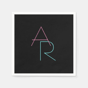 Guardanapo De Papel Preto cor-de-rosa de sobreposição moderno de