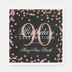 Guardanapo De Papel Preto Dourado cor-de-rosa dos confetes do brilho