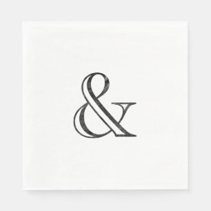 Guardanapo De Papel Preto gravado academia do Ampersand