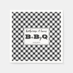 Guardanapo De Papel Preto White Checks Baby Q CHURRASCO Nápoles