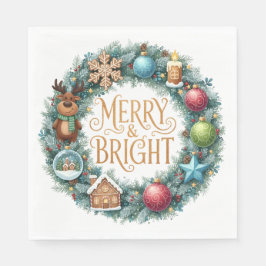 GUARDANAPO DE PAPEL PRETTY HOLIDAY CHRISTMAS NEW YEAR WREATHS