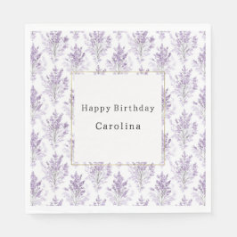 Guardanapo De Papel Pretty Lavender Flowers Birthday