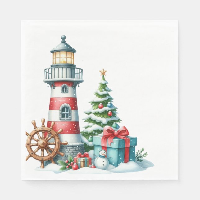 GUARDANAPO DE PAPEL PRETTY NAUTICAL THEMED HOLIDAY CHRISTMAS  (Frente)