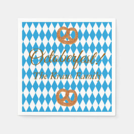 Guardanapo De Papel Pretzels Personalizados Blue Bavarian Oktoberfest