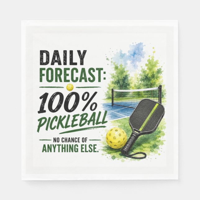 Guardanapo De Papel Previsão da vida diária de Pickleball (Frente)